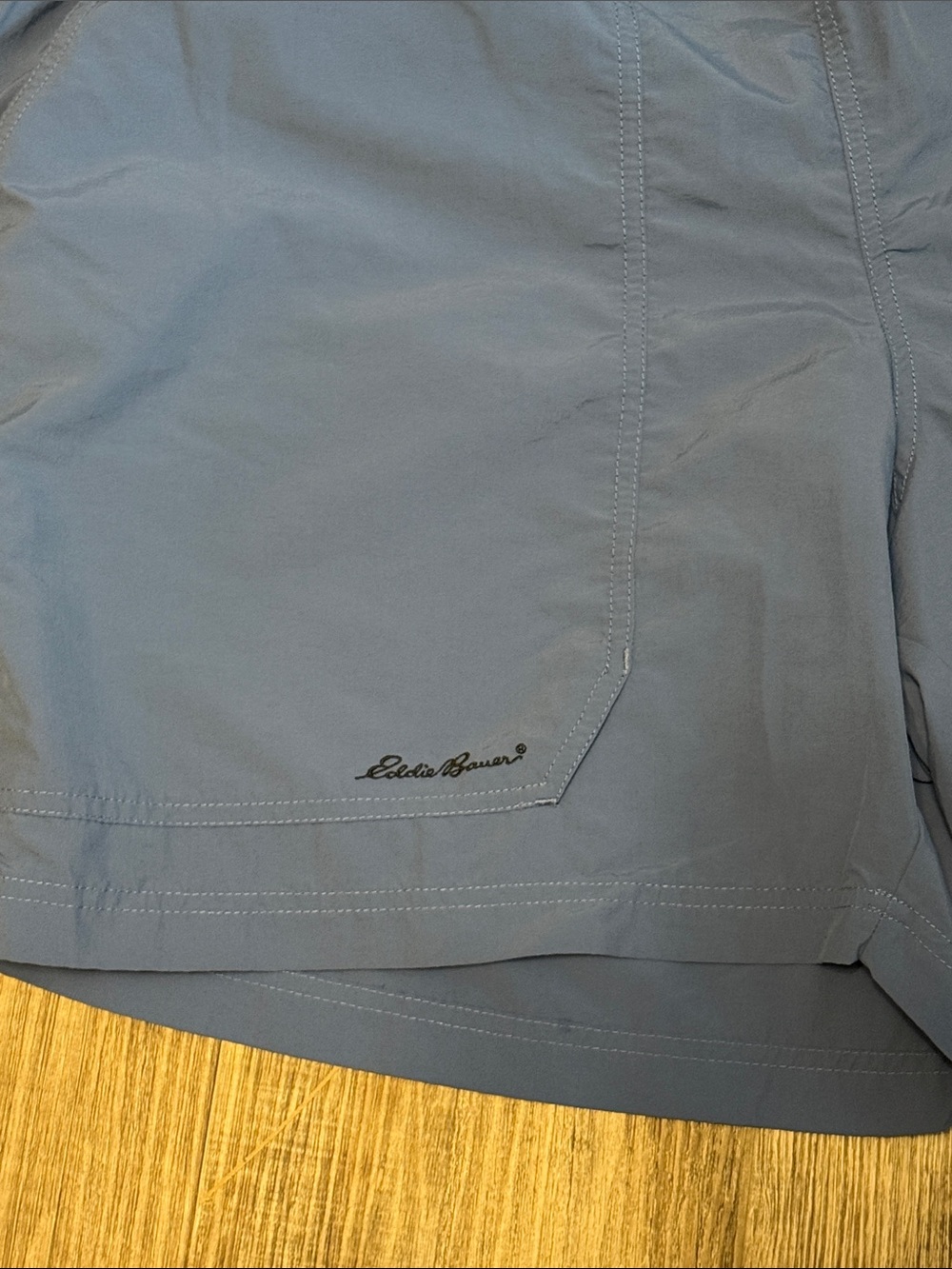 Eddie Bauer Ebtek Nylon Shorts Mesh Lined Belted Men's XXL Blue - Picture 2 of 6